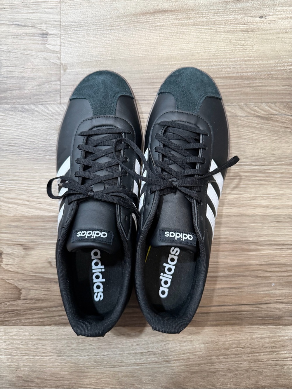adidas Men’s Black Sneakers with White Stripes